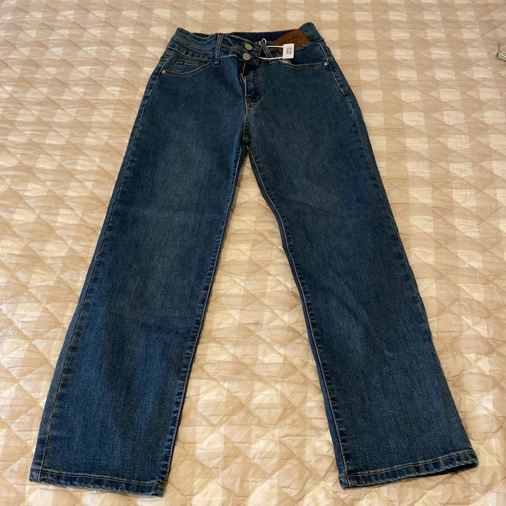 High Rise Straight Leg Jeans (Various Designs) Vintage Blue